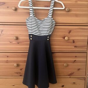 Blue and white fit and flare Sailor dress